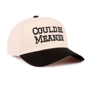 Could Be Meaner Two-Tone Cotton Cap Black O/S NEW
